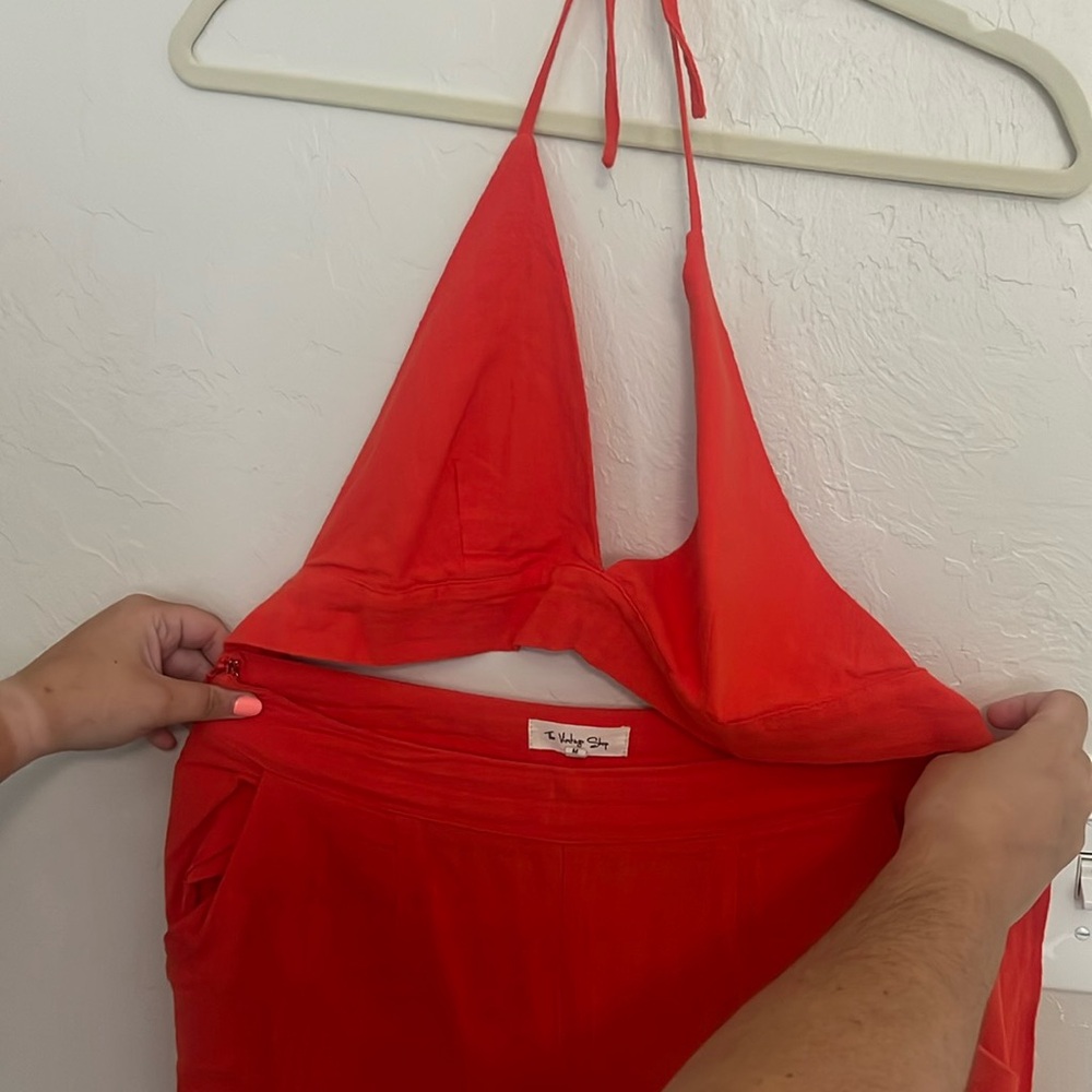 These theee boutique red pant set